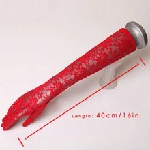Bridal Gloves Lace Sexy Long Thin White Sleeve Covers For Sexy Photography, Red Costume Accessory Valentine's Day Valentines Autumn Accessories