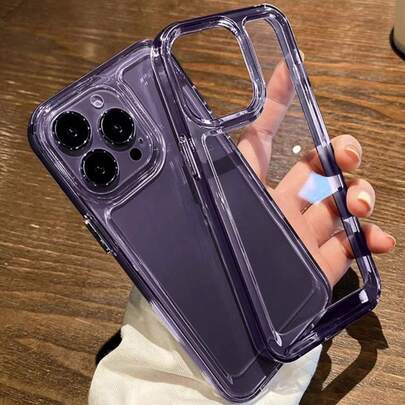 纯色材质防震苹果手机壳，1个装，3.0mm厚亚克力紫色，兼容，防水防摔防刮，春季生日礼物