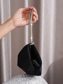 Vincy閃亮手袋閃光/亮片裝飾，璀璨迷人，優雅精美女士晚宴手提包，鑲有鑽石裝飾，派對女孩，女人，最適合派對、婚禮、舞會、晚宴/宴會，是獻給女性最佳禮物 - 黑色 - 查看 5