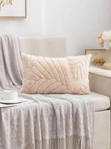 1 pieza Funda de almohada de peluche estampada, núcleo de almohada no incluido, funda de almohada cuadrada simple, adecuada para el salón y el dormitorio todo el año