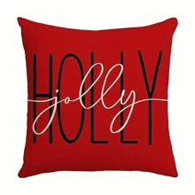 4入組紅色聖誕節枕套,雪人花環假日印花枕套適用於家居或房間裝飾,臥室、客廳沙發坐墊,車內裝飾枕頭 - 紅色 - 查看 4