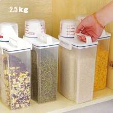 1個食品密封儲物罐,適用於家居穀物和麵粉儲存,防潮,適合於乾糧、零食和廚房冰箱儲存 - 藍色 - 查看 1