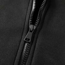 Men's Solid Color Hooded Zipper Sweatshirt Jacket - Beige - View 4