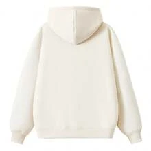 Men's Solid Color Hooded Zipper Sweatshirt Jacket - Beige - View 2