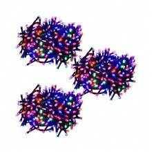 Serie de Luces LED Navideña 100 focos Led Luz Multicolor 3 Cajas con 3 Series 8 Funciones 7 Metros Cable Verde Paquete de 3 Series de luces con 100 focos cada una - Multicolor - Ver 1