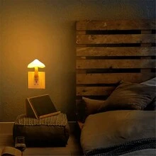 1 Pc, Mushroom Night Light, Built-In Sensor Night Light, Suitable For Bedside Bedrooms And Corridors