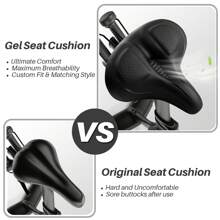 Oversized Bike Seat for Peloton Bike & Bike+, Comfort Seat Cushion Compatible with Peloton, Spin Bike, Road or Exercise Bikes, Bicycle Wide Saddle Replacement for Men & Women, Accessories for Peloton