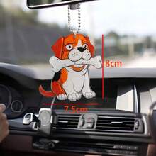 卡通狗設計後視鏡裝飾多功能汽車掛飾,適用於家居、鑰匙扣、背包裝飾 - 彩色 - 查看 2