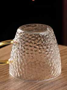 2入組/袋金色鍛紋玻璃咖啡杯,耐熱玻璃材質,適用於家庭、咖啡廳、派對、餐廳等場合