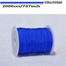 1pc 20m Blue Nylon Braided Beading String & Cord Jewelry Making Thread With 0.08cm Diameter - Blue - View 2