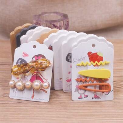 50pcs Hair Clip Card Mult Colours 6x8.7cm Paper Cardboard Hair Decoration Display Card