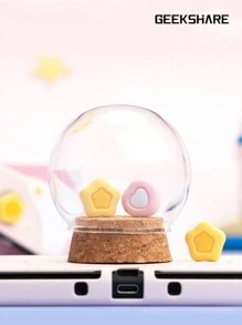 GeekShare 4pcs Heart & Star Shaped Button Protective Case Compatible With Switch/Oled/Lite - Multicolor - View 2