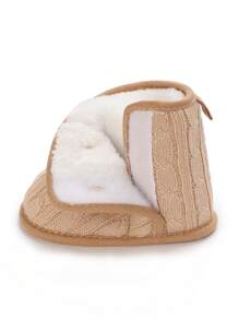 Newborn Infant Winter Thick Warm Fur Lining Boots, Unisex Infant Shoes - Apricot - View 7