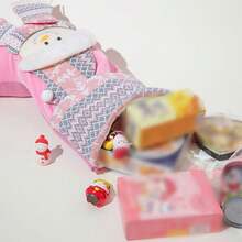 1入組聖誕襪禮品袋吊墜孩子們的糖果小吃包大禮品袋懸掛聖誕裝飾