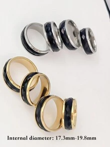 Bague À Facettes Simple En Blocs De Couleurs