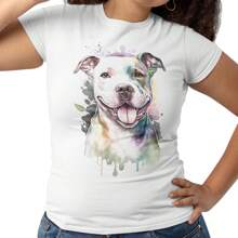 Pit Bull Colors Dog Animals Lady T-Shirt - White - View 1