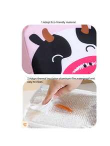 Bolsa Térmica Escolar Animalitos ideal para el Almuerzo Lonchera boxlunch - Naranja - Ver 7