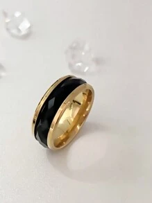 Bague À Facettes Simple En Blocs De Couleurs