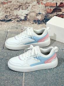 Men's White Sneakers, Summer Breathable Casual Sport Shoes, Versatile Flat Shoes