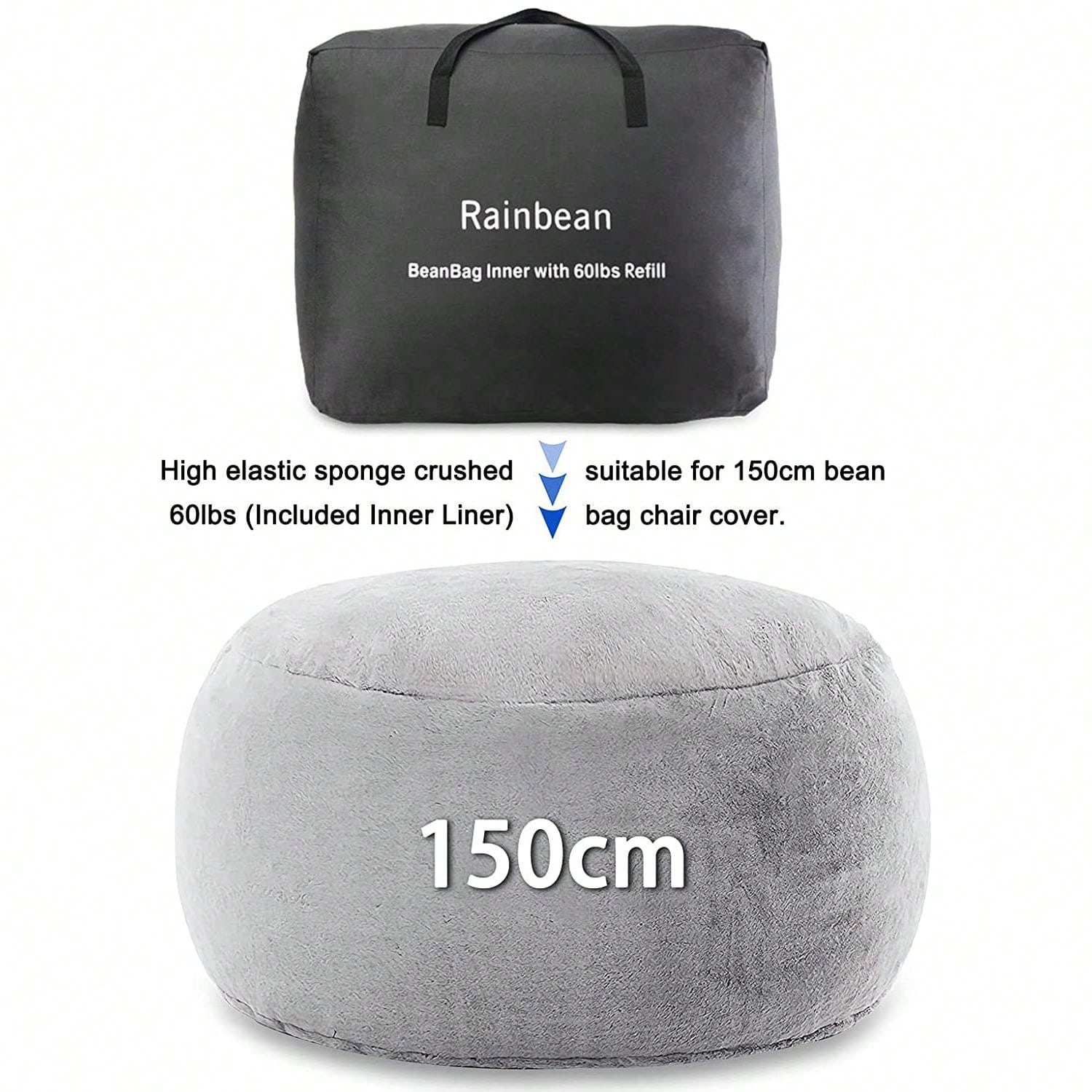 2023NEW Bean Bag Chair Filler; 60lb Filling Shredded Memory Foam with