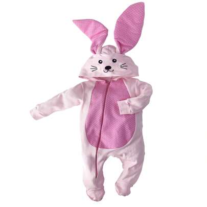 Baby Kisses Mameluco para Beba de Algodon con gorro bordado Coneja