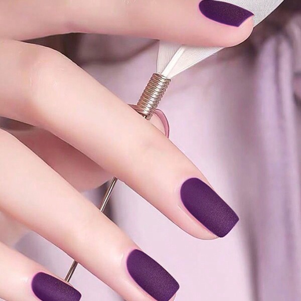 Set De Esmalte De Uñas Con Textura Aterciopelada Mate Y Efecto De Arena, De Secado Rápido A Base De Agua, Blanco Brillante, Sin Lámpara Uv