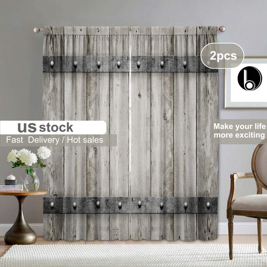 2pcs Home Decor Blackout Curtains Set With Long Lock, Curtain Rod Pocket Design, Suitable For