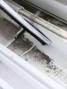 1pc Bathroom Crevice Brush, Kitchen Tile Corner Cleaning Brush, Window Groove Multi-Function Wall-Mounted Long Handle Hard Bristle Brush - Black - View 5