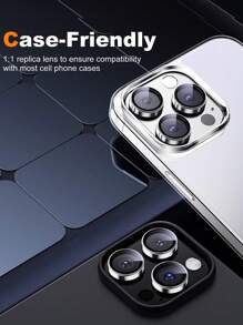 3 件装相机镜头保护膜适用于 Apple iPhone 16e、16 Pro Max、16 Pro、16、16 Plus、15 Pro Max、15 Pro、15、15 Plus、14 Pro Max、14、14 Pro、14 Plus、13 Pro Max、13、12、11 - 銀色 - 查看 4