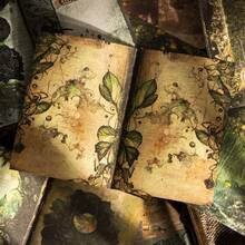 神秘手冊系列復古剪貼簿diy材料紙,裝飾背景用紙1入組40張 - 綠色 - 查看 3