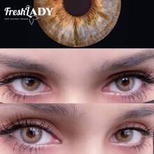 FRESH LADY Freshlady 返校隐形眼镜 Pupilentes Iris DNA Taylor Brown Hazel 彩色隐形眼镜 1 年抛型 万圣节服装 角色扮演
