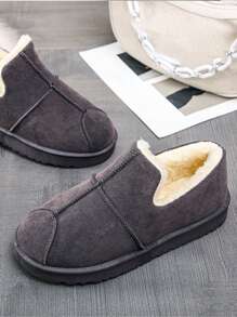 Women 2024 Winter Slip-On Short Tube Snow Boots With Thermal Lined, Warm Snow Boots - Grey - View 1