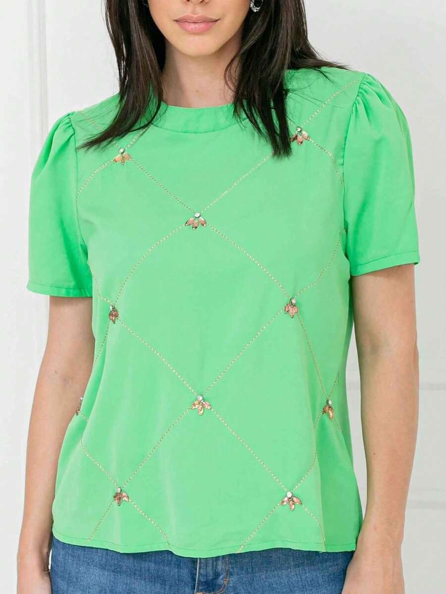Women Tops - màu xanh lá - Xem 1