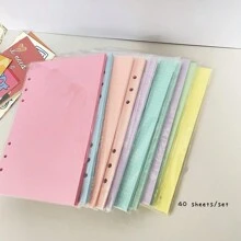 A5 40張補充用紙,6孔活頁簿內頁,週間/空白計畫日誌筆記本部件 - 白色 - 查看 3