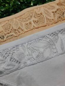 2 Piece Set Of Cotton Thongs Assorted Colors - Beige - View 2