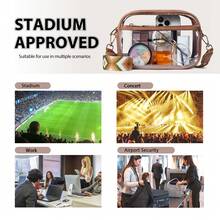 BOSTANTEN Clear Bag Stadium Approved Crossbody Bags for Concerts Sports - 棕色 - 查看 7