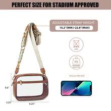 BOSTANTEN Clear Bag Stadium Approved Crossbody Bags for Concerts Sports - 棕色 - 查看 2