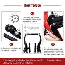 1套完成的自行車剎車套件,黑色前照射和後照射山地車刹車內外纜及手柄套裝置,配載卡鉗手柄和纜線,全v剎車套件山地公路單車專用,鋁合金自行車零件 - 黑色 - 查看 6