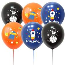 9/12/18/24/30/36/63pcs 2025 New Astronaut Space Rocket Latex Balloons, 12 Inch Diameter, Suitable For Birthday Party, Wedding, Bridal Shower, Anniversary, Bachelor Party, Graduation Party, Mother's Day, Thanksgiving, Christmas, Easter, Valentine's Day, Party Decorations