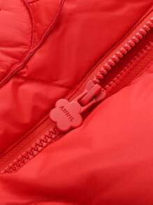 Annil Girls' Winter Warm Mid Length Down Jacket - Red - View 5