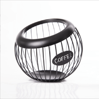 1入組黑色金屬大容量咖啡壺架和咖啡站膠囊存儲籃