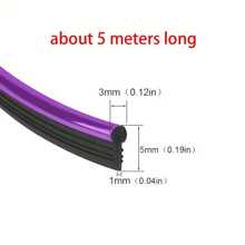 1pc Purple Car Decoration Strip Interior Decoration Line For Door Panel Gap & Dashboard Universal Car Model - Purple - View 2