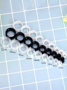 6pcs Ultra Thin Silicone Ear Tunnels Skin Flexible Flesh Tunnel Expander Stretching Gauge Earlets Plug Gauges Kit for Men Women Same Sizes 6G-25mm - mixed style - View 3