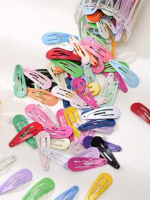 30pcs Girls' Mini Cute Teen Droplet Shaped Hair Clips For Clipping Bangs, Color Random For Daily Use - Multicolor - View 5