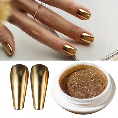 1pc Bronzing Metallic Glitter Nail Art Chrome Powder Magic Mirror Effect Nail Pigment Rubbing Dust DIY Nail Charms Nail Gems Nail Supplies