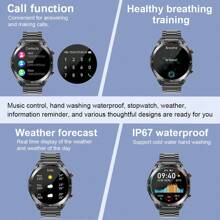 LIGE智慧手錶男士運動手錶/100米防水多功能休閒豪華手錶女士手錶禮品首選 - 黑色 - 查看 2