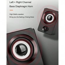 Bocinas Para Pc Altavoz Multimedia Portátil Subwoofer - Negro - Ver 9
