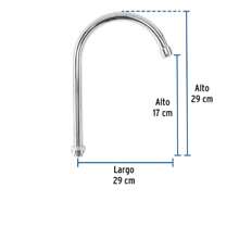 Repuesto de cuello alto para mezcladora de ABS - Plateado - Ver 3