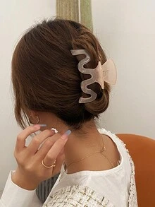 1 Miếng Quý cô Đơn giản Trong mờ Hình chữ M Xoăn Sóng Kẹp tóc Chiếc kẹp tóc Phụ kiện tóc In Ánh sáng Màu hồng , Thích hợp Đối với Thông thường hàng ngày Mặc In Tất cả các mùa - Bụi hồng - Xem 1
