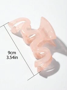 1 Miếng Quý cô Đơn giản Trong mờ Hình chữ M Xoăn Sóng Kẹp tóc Chiếc kẹp tóc Phụ kiện tóc In Ánh sáng Màu hồng , Thích hợp Đối với Thông thường hàng ngày Mặc In Tất cả các mùa - Bụi hồng - Xem 2